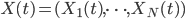 X(t) = (X_1(t),\dots,X_N(t))